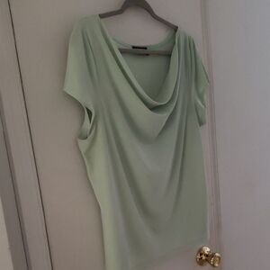 Elementz Mint Green Drape Neck Blouse
